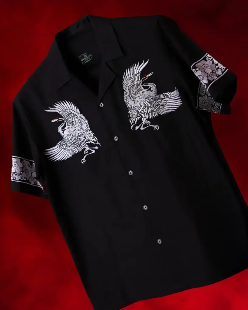 Crane Embroidered Shirt